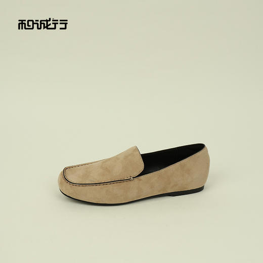 和诚行2026春季新款复古一脚蹬磨砂皮深口舒适软平底女式乐福鞋1830059 商品图1