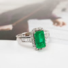 【天然正品】AU750精品白金镶钻镶天然祖母绿型艳绿1.18克拉祖母绿戒指13.5号（戒圈可改）290126NJS40 商品缩略图2