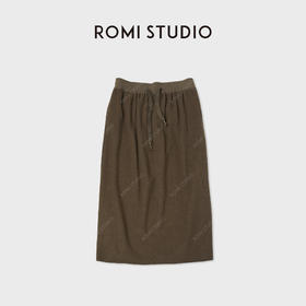 ROMI STUDIO"简约优雅"羊毛混纺舒适抽绳直筒半身裙 RWCAXU5646