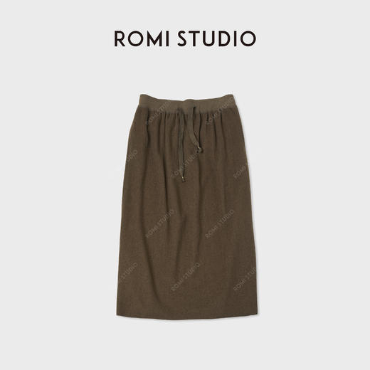 ROMI STUDIO"简约优雅"羊毛混纺舒适抽绳直筒半身裙 RWCAXU5646 商品图0