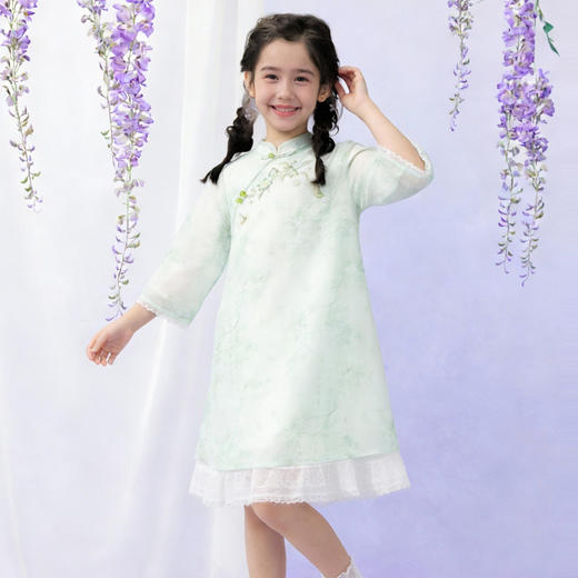 笛莎/Deesha 观山见联名2026年春季新款女童国风连衣裙 商品图1