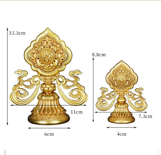 慧宝正品八吉祥七政宝黄铜藏式摆件佛前供奉金色吉祥八宝大小号 商品图2