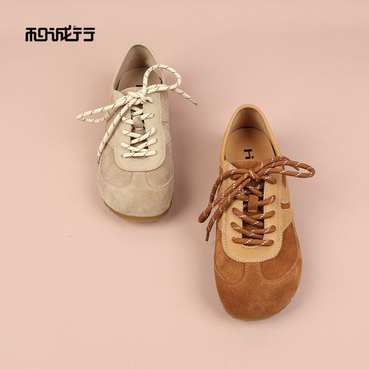 和诚行2026春季新款复古时尚百搭磨砂皮系带女式休闲鞋1930126 商品图3
