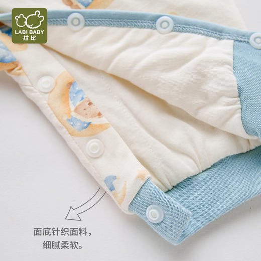 拉比童衣J6-1星月绑带连体衣蓝LZAB103202 商品图1