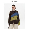SELFWHO马海毛混纺撞色针织开衫外套女2025冬季新款宽松慵懒毛衣 商品缩略图0
