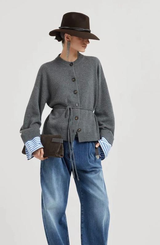 女款拼接针织毛衣开衫hu006 商品图3