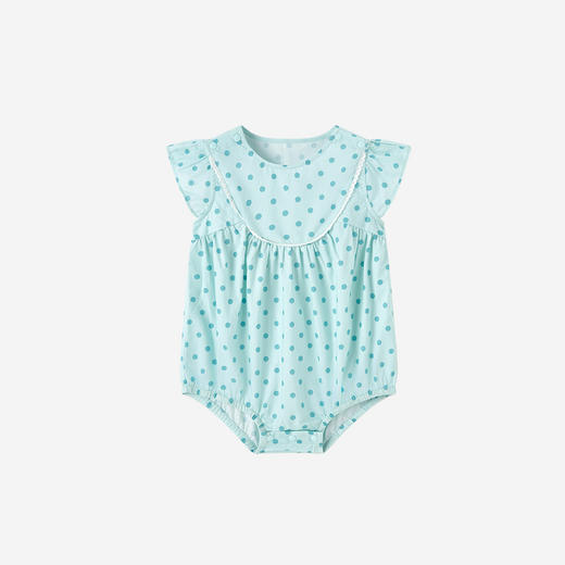 【100%精梳棉】英氏婴儿衣服夏季女宝宝波点清新连体衣碎花薄款连身衣休闲包屁衣 商品图4