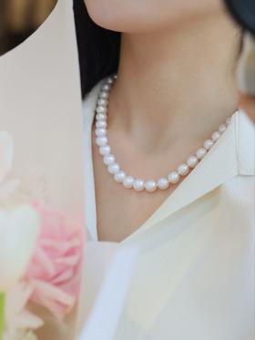 【高品质淡水珍珠项链】9–10mm淡水珍珠串珠项链 串珠项链 无核珍珠 新年情人节礼物
