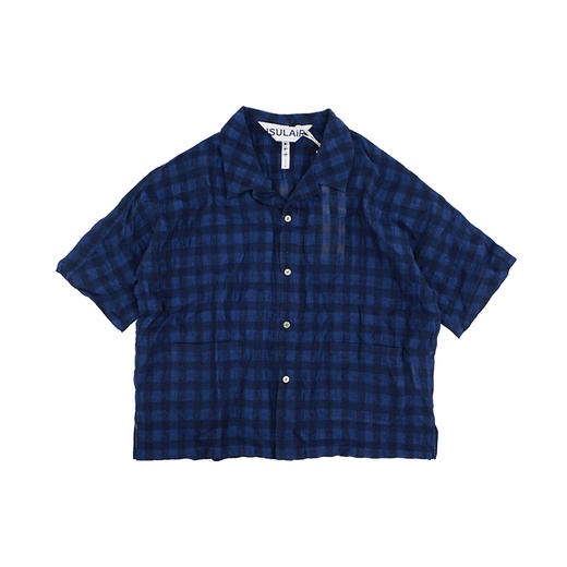 INSULAiRE 岛民 Shirt 棉麻混纺格子短袖衬衫 商品图0