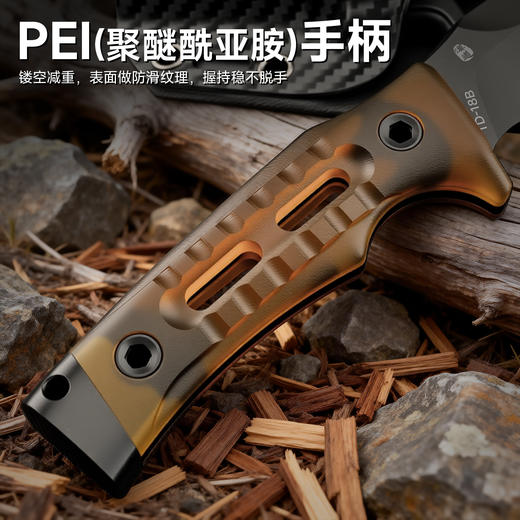 汉道新款洛克DC53钢镀黑版PE手柄版高硬度生存刀户外露营手把肉小刀 商品图1