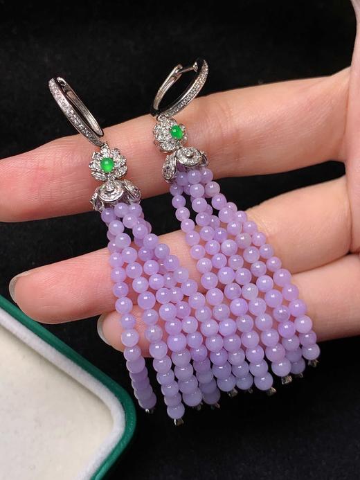 流苏翡翠耳环 商品图4