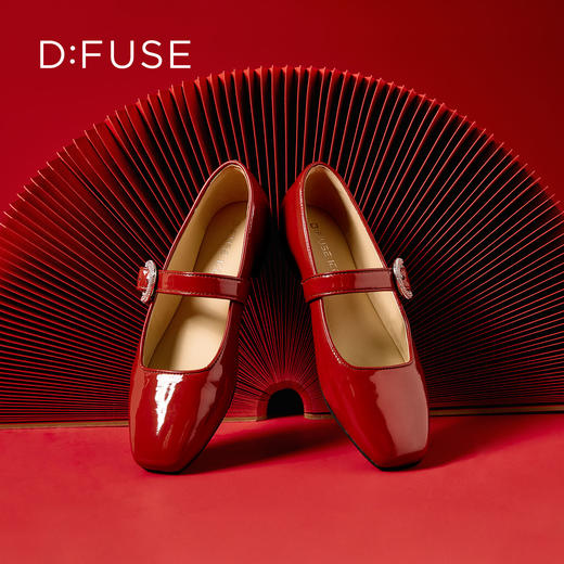 Dfuse迪芙斯2026春季新款多巴胺色彩方头舒适软底玛丽珍单鞋DFE1111111 商品图11