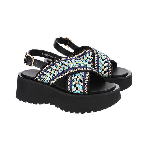 sheme进口织带搭配速干布内里休闲时尚女士厚底凉鞋可定制 商品图9