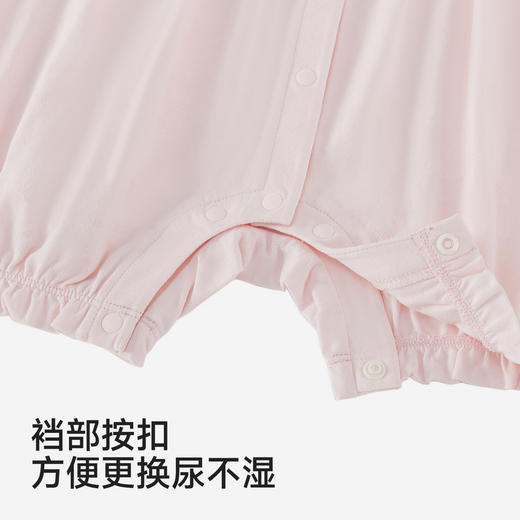 【莫代尔】英氏婴儿衣服夏季女宝宝A类一等品连体衣薄款短袖连身衣可爱哈衣 商品图3