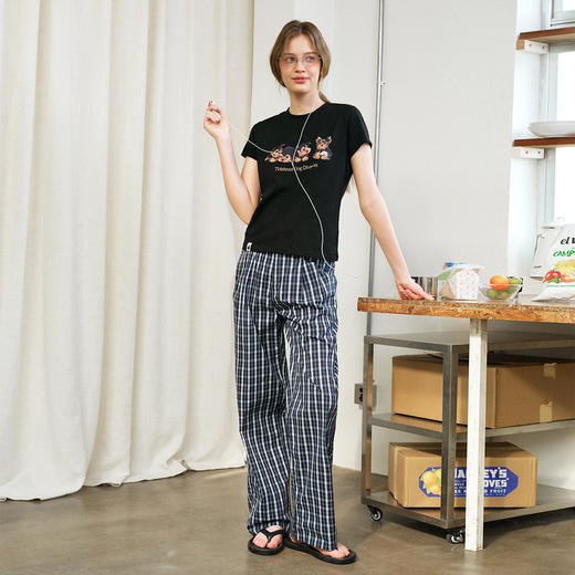 714street美式复古可爱小狗印花短袖2026春夏潮牌宽松纯棉T恤女款 商品图3