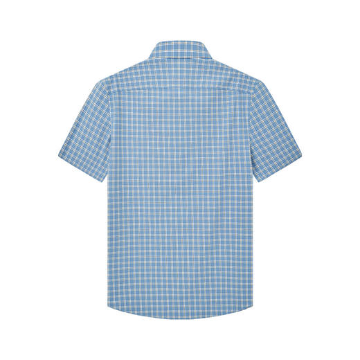 【四面弹】德鲨鲨鱼短袖衬衫男2026夏季新款休闲格子衬衣 商品图1
