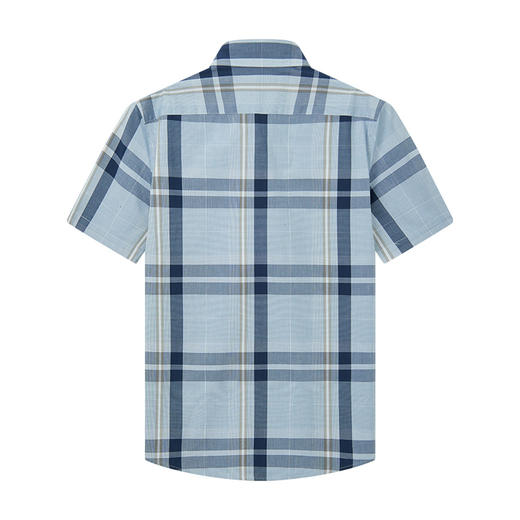 【棉感】德鲨鲨鱼男装短袖条纹衬衫2026夏新款休闲衬衣 商品图1