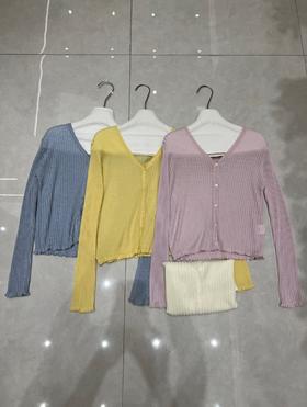 【门店同款】ENJOY春季温柔木耳边开衫 169152296