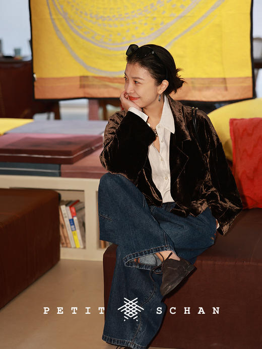 Petit Schan小闪 CLO#1044 Carefree 逍遥 纯棉土耳其牛仔休闲半松紧腰牛仔弯刀裤 商品图5