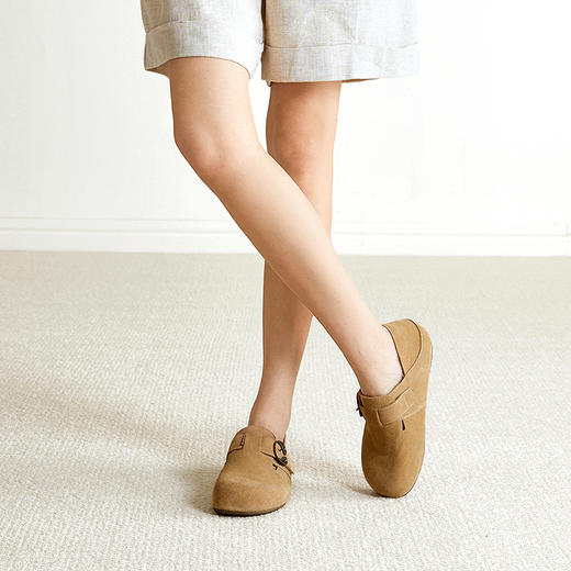 【上新】千百度全包薄底勃肯鞋女2026春季新款复古休闲深口单鞋A26110531 商品图1