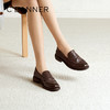 千百度手抓皮低跟乐福鞋女英伦风小皮鞋通勤深口单鞋A25456159 商品缩略图0