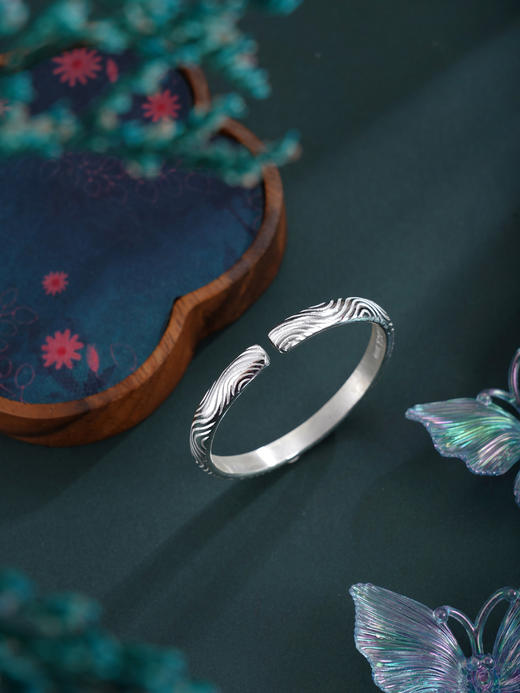 子佩集S999手工银【月华疏影】手镯【55031103】原创设计 商品图3