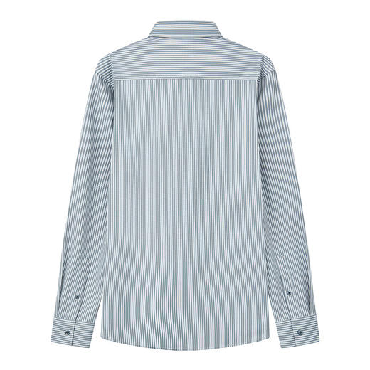 【桑蚕丝】德鲨鲨鱼男装长袖衬衫2026春新款休闲条纹衬衣 商品图1