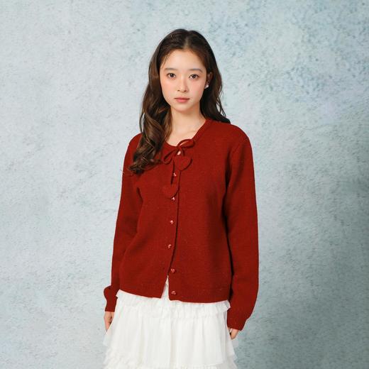 甜美爱心系带纯色针织衫-纪念日百货门店同款169601098 商品图0