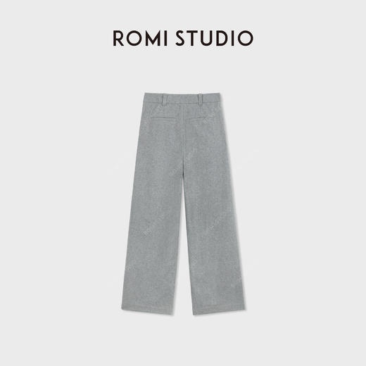 ROMI STUDIO经典绵羊毛混纺缩绒四面弹工艺直筒灰西裤RWBWXB1659 商品图1