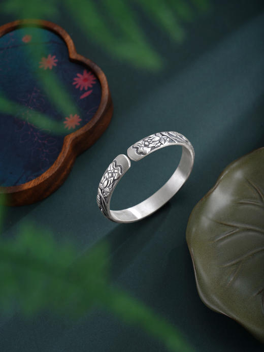 子佩集S999手工银【莲莲遇乐】手镯【55091220】原创设计 商品图4