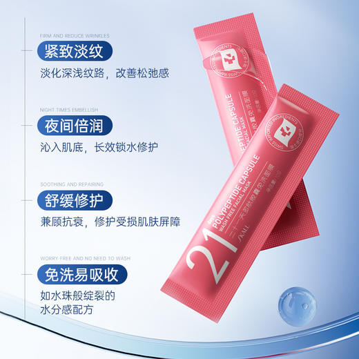 【敷出弹滑透亮肌❗️多肽胶囊免洗睡眠面膜】“涂抹式免水洗”绽现水光肌，提亮肤色补水保湿修护，烟酰胺懒人睡眠面膜L 商品图2