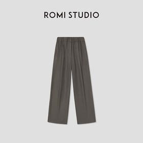 ROMI STUDIO"高知洒脱"松紧腰宽松薄款垂感阔腿休闲裤RW24WX41174