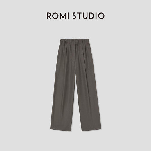 ROMI STUDIO"高知洒脱"松紧腰宽松薄款垂感阔腿休闲裤RW24WX41174 商品图0