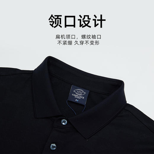 【莱赛尔】德鲨鲨鱼条纹短袖POLO衫男青年新款休闲上衣T恤 商品图3