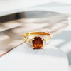 【天然正品】AU750黄金镶钻镶天然约1克拉橙色蓝宝石（忠贞、热情）戒指17号（戒圈可改）290126NJM46 商品缩略图4