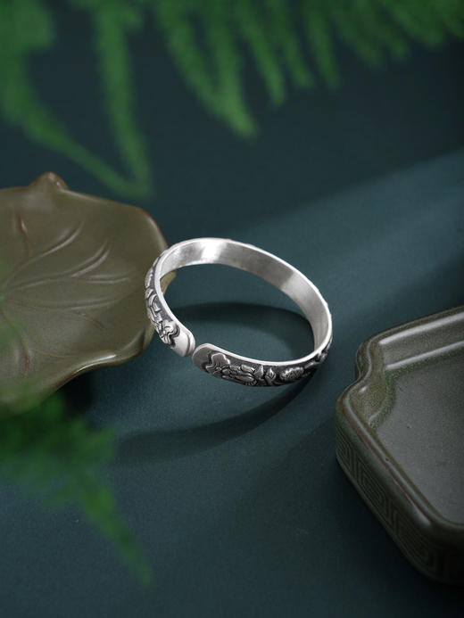 子佩集S999手工银【莲莲遇乐】手镯【55091220】原创设计 商品图5