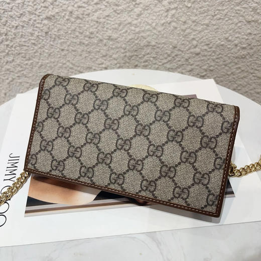 GUCCI1955Horsebit Woc 乌木色拼棕 老花 链条包 商品图1