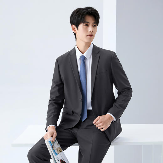 【含莱赛尔/免烫】柒牌男士西服套装经典商务免烫西装外套130C70070 商品图1