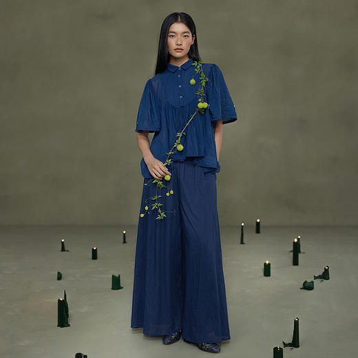 【林栖设计小店】植物染色|手工多色百搭简约宽松显瘦2026春新款阔腿裤子1961164 商品图1