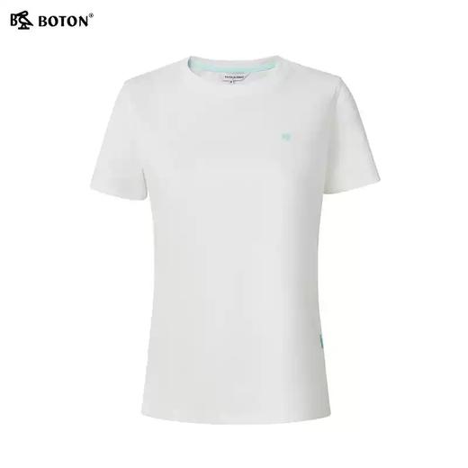 [棉麻混纺]波顿夏季女士圆领短袖t恤美式天丝高级感上衣LT325225 商品图5