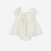 【精梳棉】英氏婴儿衣服夏季女宝宝短袖连体衣夏季珍珠白简约薄款蓬蓬包屁衣 商品缩略图4