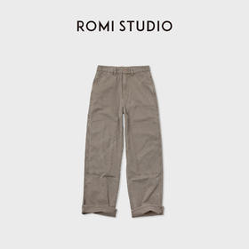 ROMI STUDIO“酷飒恣意”全棉珠帆布酵洗量感工装长裤 RWCAXA5468
