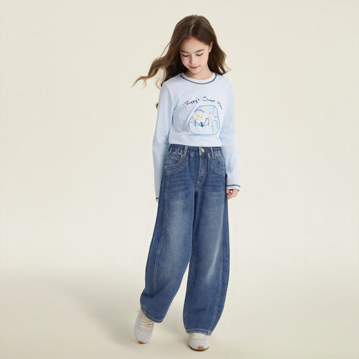 笛莎/Deesha 2026年春季新款女童弯刀牛仔裤 商品图2