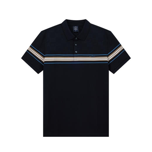 【莱赛尔】德鲨鲨鱼条纹短袖POLO衫男青年新款休闲上衣T恤 商品图1