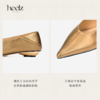 heelz设计师手工鞋履 ｜古铜金羊皮尖头平底奶奶鞋2公分 商品缩略图3