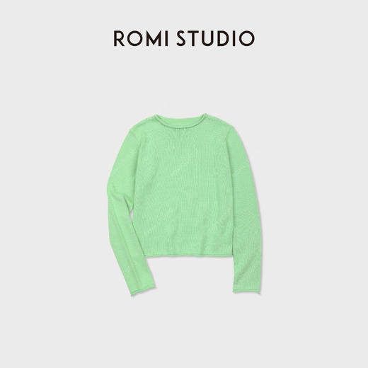 ROMI STUDIO“简约舒适”100%精梳棉圆领卷边套头毛织 RWDSS62312 商品图0