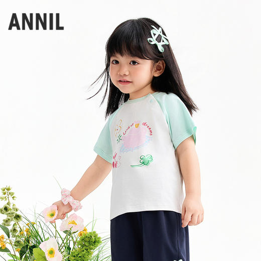 【实体店同款】女童圆领短袖上衣夏季新款安奈儿童装XG621056 商品图1