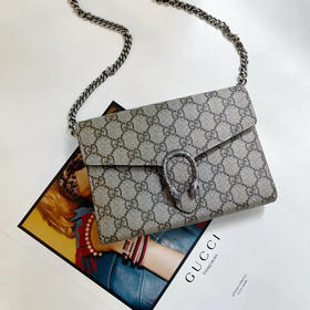 GUCCI  酒神 woc 乌木色 小号 老花 链条包