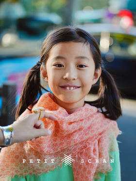 PETIT SCHAN小闪 ACC#052 Daisy Fairy 雏菊精灵 纯羊绒手工丝网印花方巾围巾