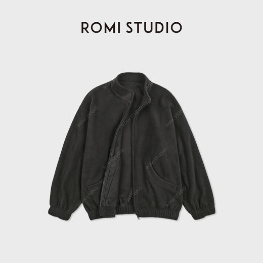 ROMI STUDIO“简约率性”双针机织绒面宽松摇粒绒外套 RWCWW07475 商品图1